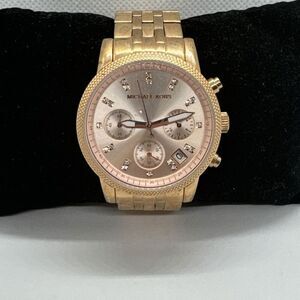 Michael Kors Ritz MK6077 Women's Rose Gold Analog Dial Quartz Wrist Watch JNA260
